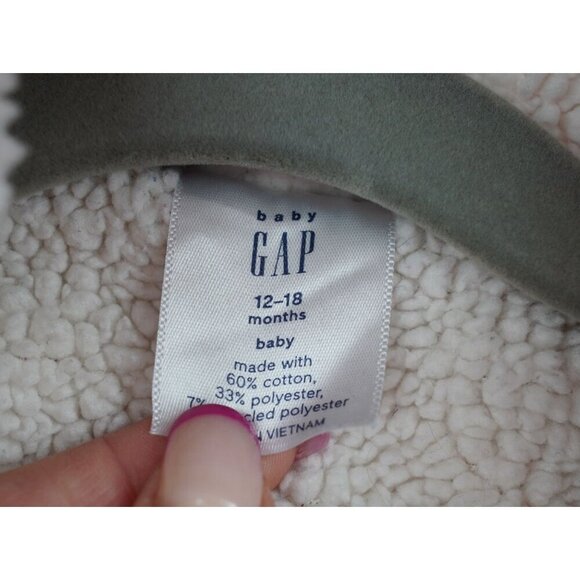 Gap Baby Pink‎ Fleece-Lined Hoodie With Ear Details Size 12-18 Months - Picture 2 of 3